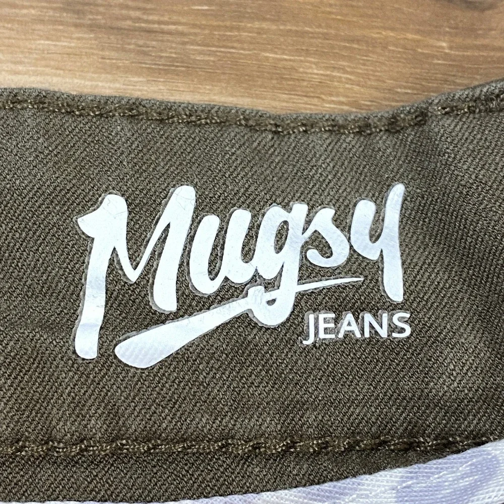Mugsy Jeans Olives Mens 32x32 Dark Olive Green Chino‎ Pants K6PNOL Stretch